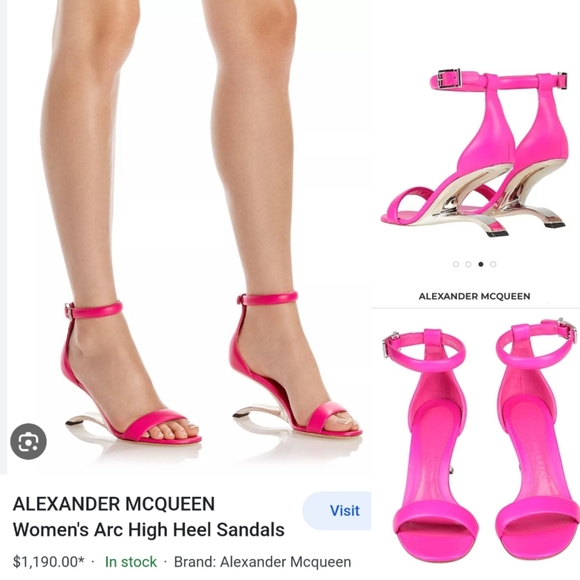 ALEXANDER MCQUEEN Pink Leather Arc Sandals size 36.5 - 6.5 new